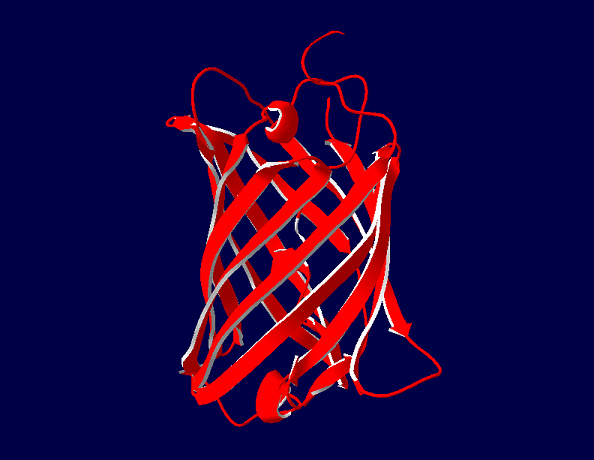 red on blue gfp
